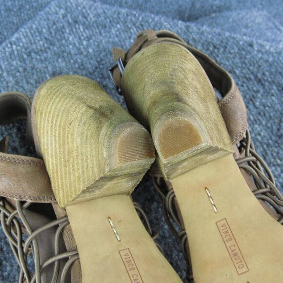 Vince Camuto‎ Evel Women Gladiator Sandal Shoes Size 9.5 Medium Brown Leather - Picture 9 of 10